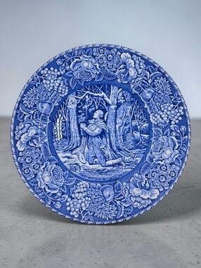 Old English Staffordshire Ware Blue Dinner Plate Washington Prayer England